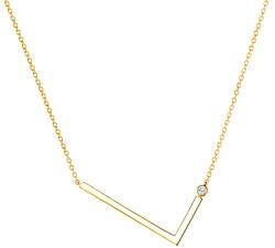 SAVICKI nyaklánc medállal - L betű: aranyozott ezüst fehér zafírral