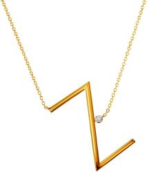 SAVICKI nyaklánc medállal - Z betű: aranyozott ezüst fehér zafírral