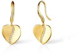 SAVICKI fülbevaló - szívek: aranyozott ezüst cirkóniával