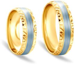 SAVICKI Esküvői karikagyűrűk: kétszínű arany, lapos, 6 mm - savicki - 468 585 Ft
