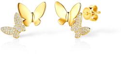 SAVICKI pillangós fülbevaló: aranyozott ezüst cirkóniával - savicki - 24 750 Ft