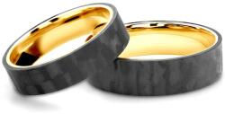 SAVICKI Esküvői karikagyűrűk: karbon és arany, lapos, 6 mm - savicki - 515 085 Ft