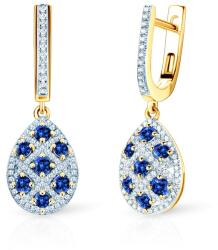 SAVICKI fülbevaló: kétszínű arany kék zafírokkal és gyémántokkal - savicki - 711 585 Ft