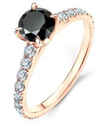 SAVICKI Share Your Love eljegyzési gyűrű: rózsaarany fekete gyémánttal - savicki - 514 025 Ft