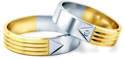 SAVICKI Esküvői karikagyűrűk: kétszínű arany, lapos, 5 mm - savicki - 564 250 Ft