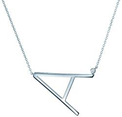 SAVICKI nyaklánc medállal - A betű: ezüst fehér zafírral