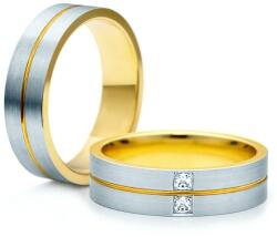 SAVICKI Esküvői karikagyűrűk: kétszínű arany, lapos, 5, 3 mm