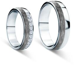 SAVICKI Esküvői karikagyűrűk: karbon és titán, félkör, 6 mm