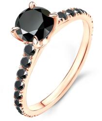 SAVICKI Share Your Love eljegyzési gyűrű: rózsaarany fekete gyémánttal - savicki - 627 800 Ft