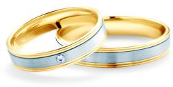 SAVICKI Esküvői karikagyűrűk: kétszínű arany, lapos, 4 mm - savicki - 313 500 Ft