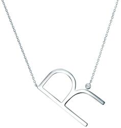 SAVICKI nyaklánc medállal - R betű: ezüst fehér zafírral