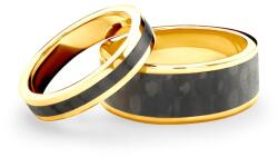 SAVICKI Esküvői karikagyűrűk: karbon és arany, lapos, 6 mm és 10 mm - savicki - 827 415 Ft