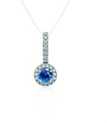 SAVICKI medál: fehérarany kék zafírokkal és gyémántokkal