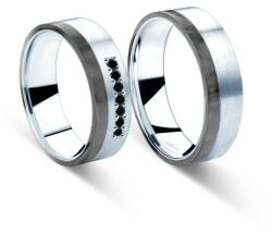 SAVICKI Esküvői karikagyűrűk: karbon és ezüst, lapos, 6 mm - savicki - 227 250 Ft
