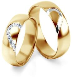 SAVICKI Esküvői karikagyűrűk: kétszínű arany, félkarika, 5 mm - savicki - 497 915 Ft