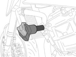 Puig Frame sliders PUIG R19 5584N black with grey rubber részére YAMAHA FZ1 1000 / Fazer 2006-2015, YAMAHA FZ8 800 / Fazer 2010-2016