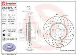 BREMBO Disc frana MERCEDES E-CLASS Combi (S210) (1996 - 2003) BREMBO 09.8304. 1X