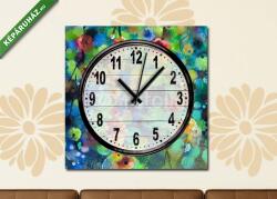 Vászonkép óra, Premium Kollekció: Absztrakt virágos faág(25x25 cm C01)