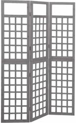 vidaXL 3 paneles szürke tömör fenyő térelválasztó/lugasrács 121x180 cm (316486) - vidaxl