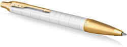 Parker Royal IM Premium golyóstoll, gyöngyházfehér cizellált, arany klipsz (7010560008/2143643)