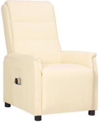 vidaXL Fotoliu de masaj electric, crem, piele ecologică (3098606)