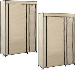 vidaXL Dulapuri pliabile de haine 2 buc. crem 110x45x175 cm țesătură (282424) Garderoba
