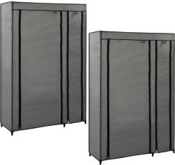 vidaXL Dulapuri pliabile de haine 2 buc. gri 110x45x175 cm țesătură (282425) Garderoba