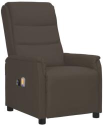 vidaXL Fotoliu de masaj electric, gri, piele ecologică (3098607)