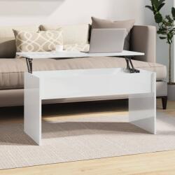 vidaXL Măsuță de cafea alb extralucios 102x50, 5x52, 5 cm lemn prelucrat (809635) Masa de cafea
