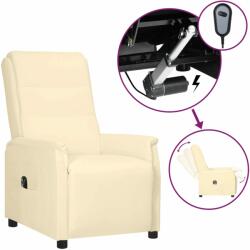 vidaXL Fotoliu rabatabil electric, crem, piele ecologică (3098599)