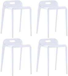 vidaXL Scaune stivuibile, 4 buc. , alb, plastic (247282)