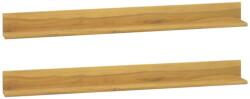 vidaXL Rafturi de perete, 2 buc. , 110x10x10 cm, lemn masiv de tec (338261) - vidaxl