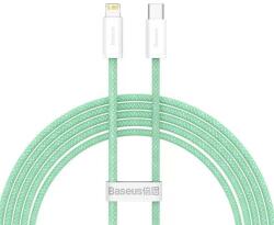 USB Type-C töltő- és adatkábel, Lightning, 200 cm, 20W, gyorstöltés, PD, cipőfűző minta, Baseus Dynamic, CALD000106, világoszöld