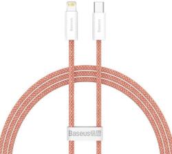 USB Type-C töltő- és adatkábel, Lightning, 100 cm, 20W, gyorstöltés, PD, cipőfűző minta, Baseus Dynamic, CALD000007, narancssárga