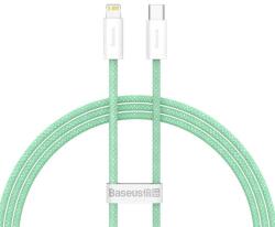 USB Type-C töltő- és adatkábel, Lightning, 100 cm, 20W, gyorstöltés, PD, cipőfűző minta, Baseus Dynamic, CALD000006, világoszöld