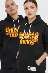 Champion bluza Xstranger Things culoarea negru, cu imprimeu 9BYY-BLU00E_99B (217780)