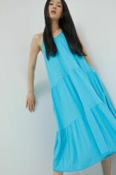 Superdry rochie din amestec de in culoarea turcoaz, midi, evazati 9BYY-SUD0SA_56X