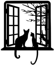 ERS Sticker Cats Window 30cm Negru