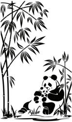 ERS Sticker Panda Bambus 60cm Negru