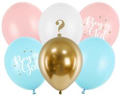 PartyDeco Set baloane din latex - Băiat sau fată? 6 buc