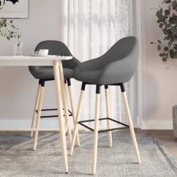 vidaXL Scaune de bar, 2 buc. , gri închis, material textil (338709)