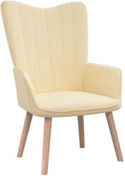 vidaXL Scaun de relaxare, alb crem, catifea (327664)