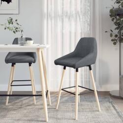 vidaXL Scaune de bar, 2 buc. , gri închis, material textil (338747)
