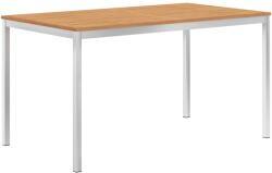 vidaXL Masă de grădină 140x80x75cm lemn masiv de tec & oțel inoxidabil (46518)