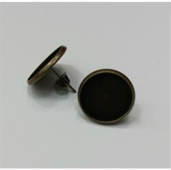 PENTART Gyöngy alkatrész- ragasztós fülbevaló alap, 14mm, antikréz 3pár/csomag