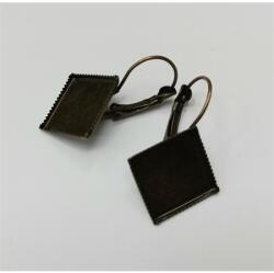 PENTART Gyöngy alkatrész- ragasztós fülbevaló alap, négyzet 15mm, bronz 3pár/csomag