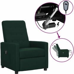vidaXL Fotoliu rabatabil electric, verde închis, material textil (3098644)