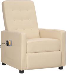 vidaXL Fotoliu de masaj electric rabatabil, crem, textil (3098718)