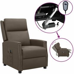 vidaXL Fotoliu rabatabil electric, gri, piele ecologică (3098482)