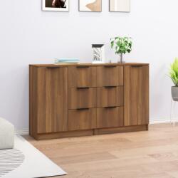 vidaXL Servante, 2 buc. , stejar maro, 60x30x70 cm, lemn prelucrat (3115795) Comoda